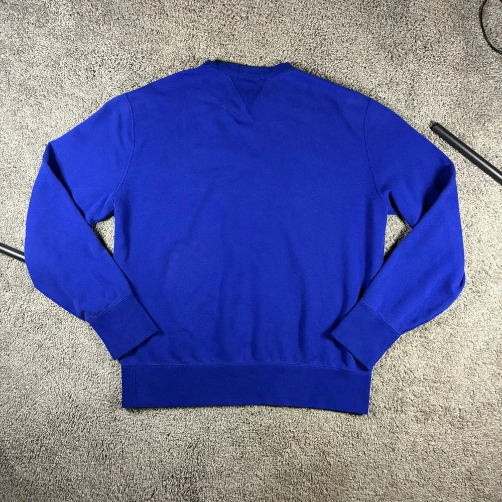 Polo Ralph Lauren Mens Royal Blue Crewneck Sweatshirt Yellow Pony Size Large